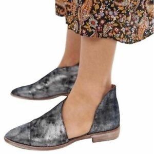 FP Royale Onyx Leather Booties flats Metallic  39